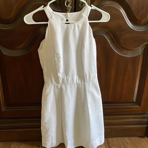 Lauren James white high neck scalloped dress